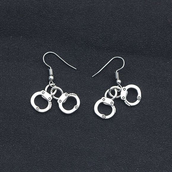 Jkjf 20 Pairs Metal Handcuff Charms Mini Simulation Handcuffs Policeman Police - Picture 6 of 8